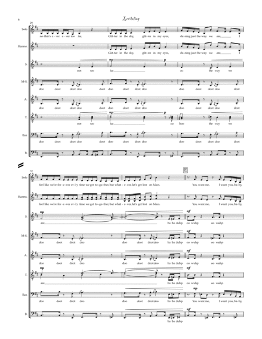 Levitating (feat. Dababy) Divisi scores gallery preview page 6