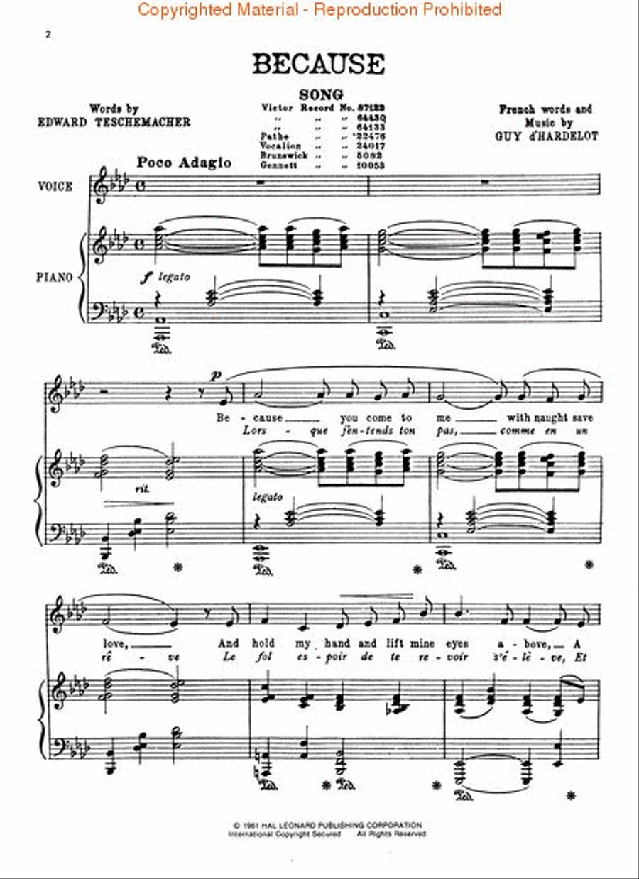 Julian Lennon/Dave Clark: Because Voice scores gallery preview page 2