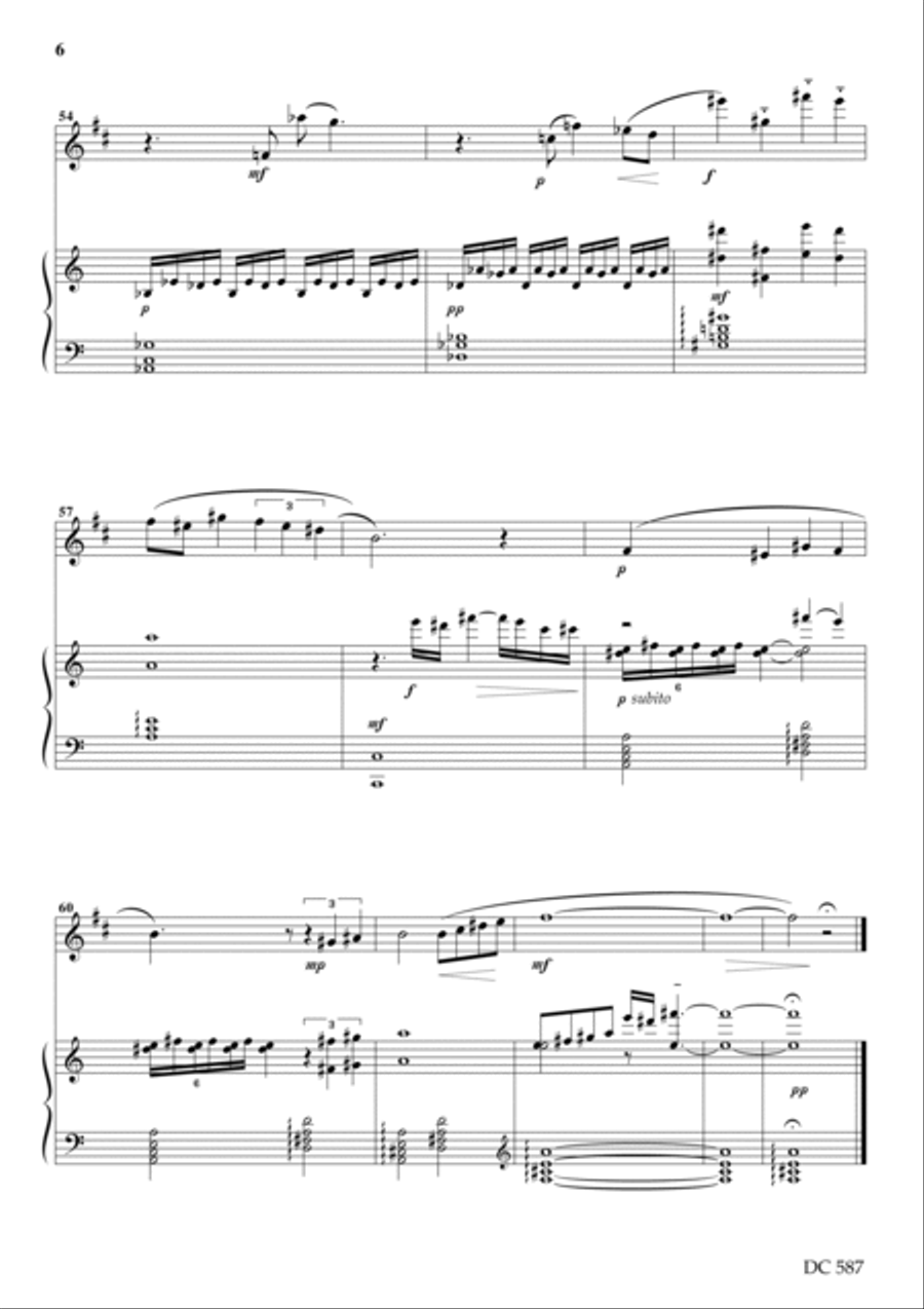 Three Moods - for clarinet (or saxophone) and piano Woodwind Duet scores gallery preview page 6