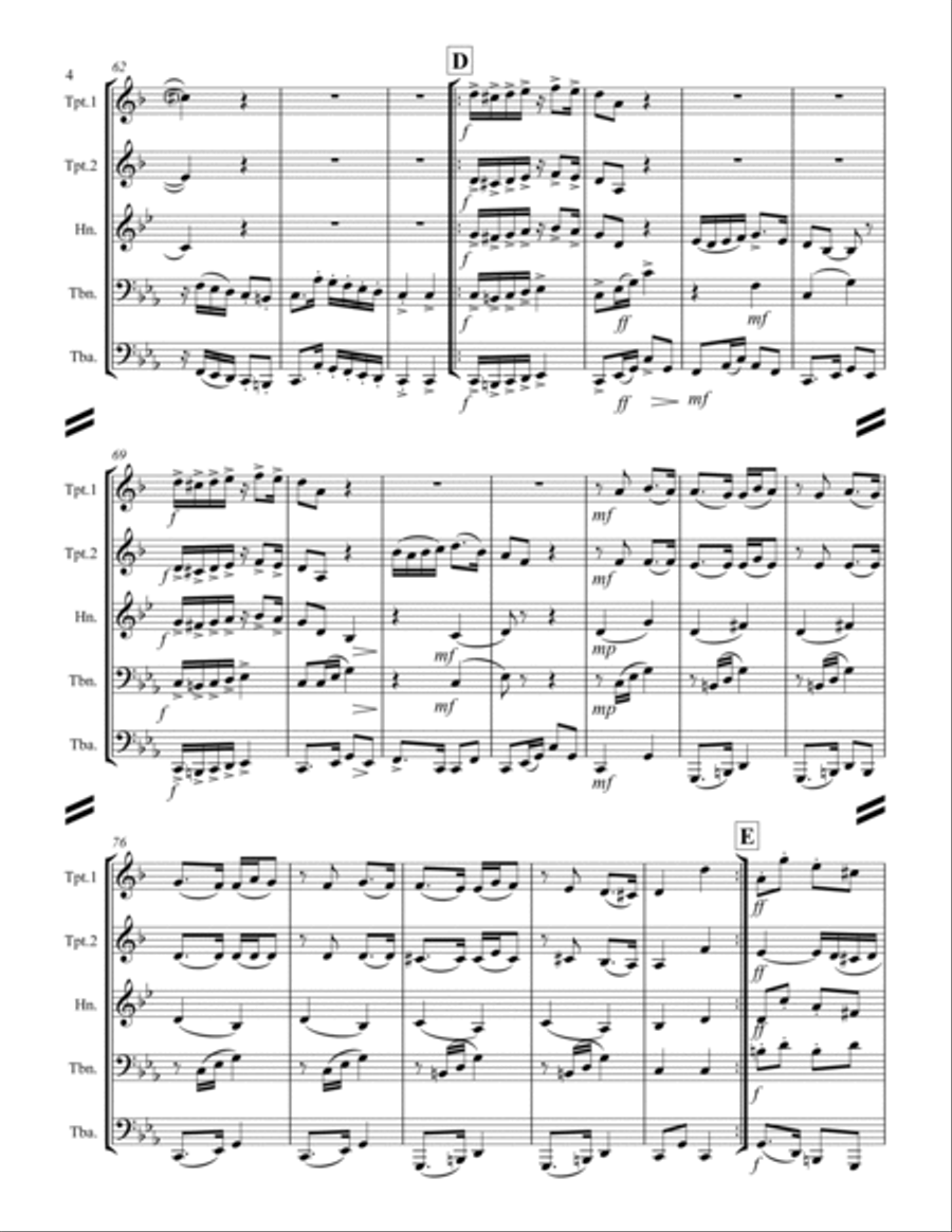 La Cumparsita (Tango) (for Brass Quintet) Brass Quintet scores gallery preview page 5