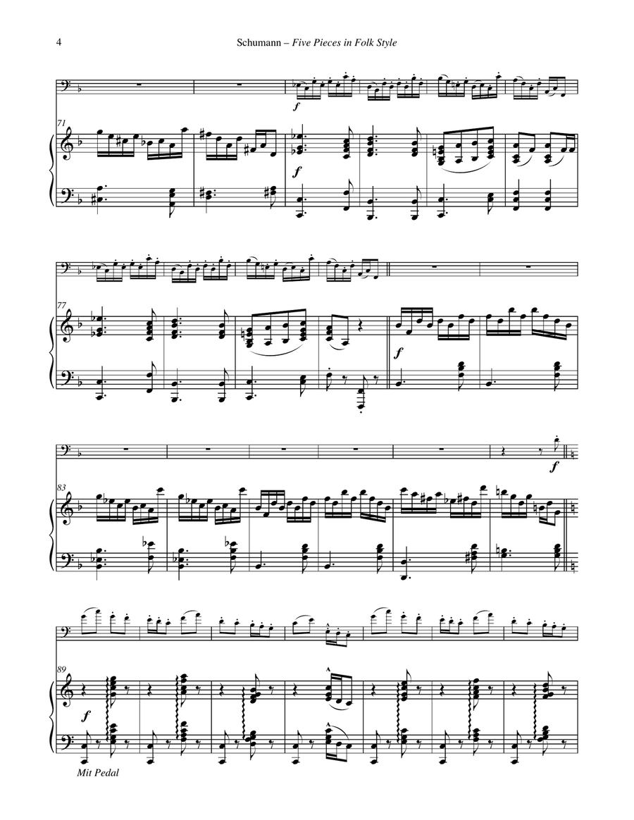 Five Pieces in Folk Style for Euphonium and Piano Euphonium scores gallery preview page 4