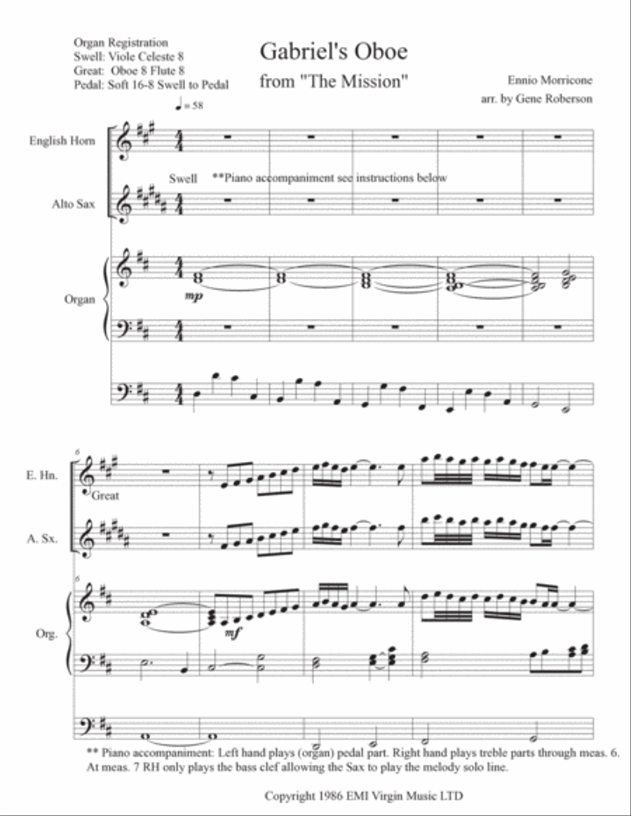 Gabriel's Oboe English Horn scores gallery preview page 2