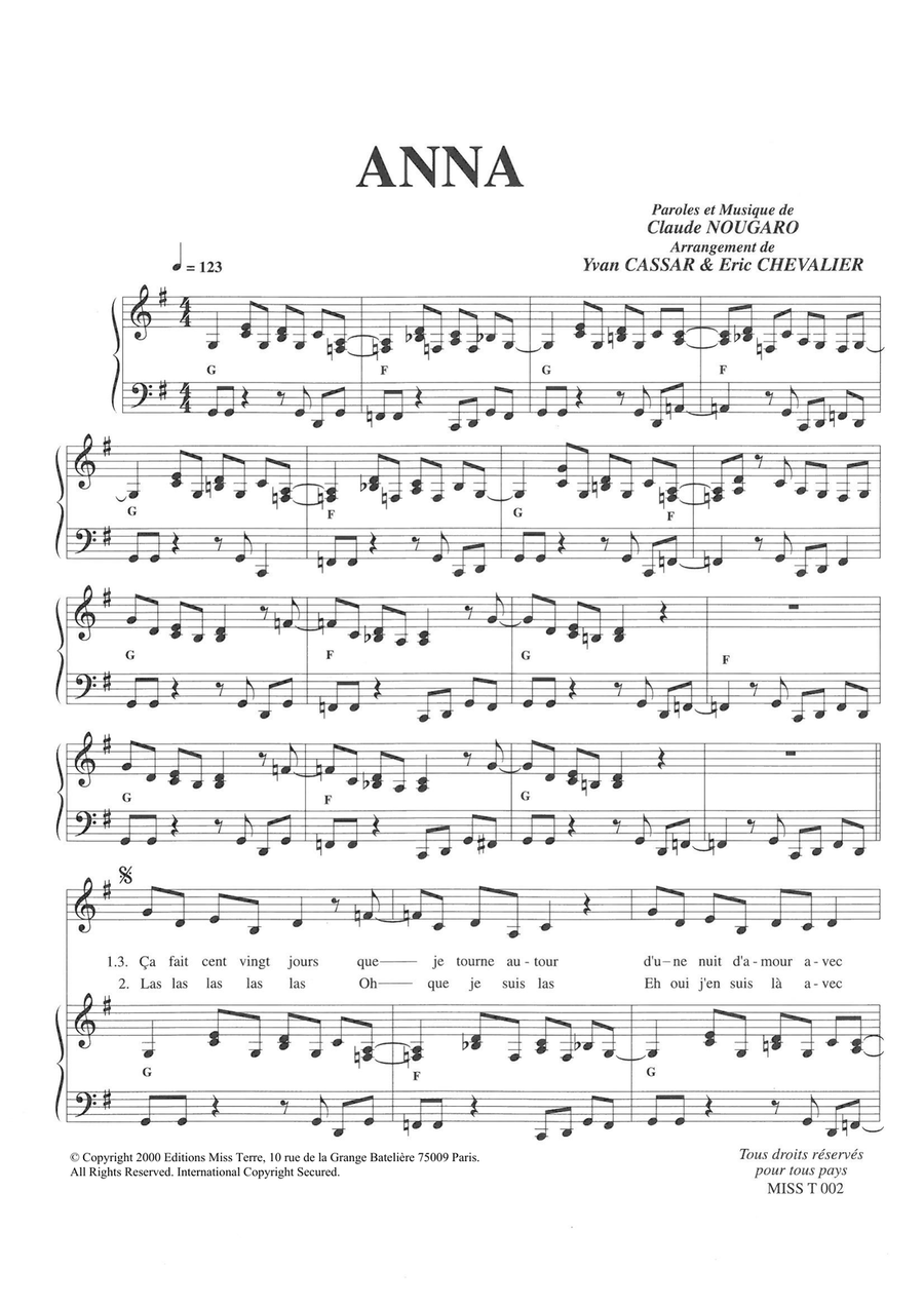 Anna Piano, Vocal scores gallery preview page 1
