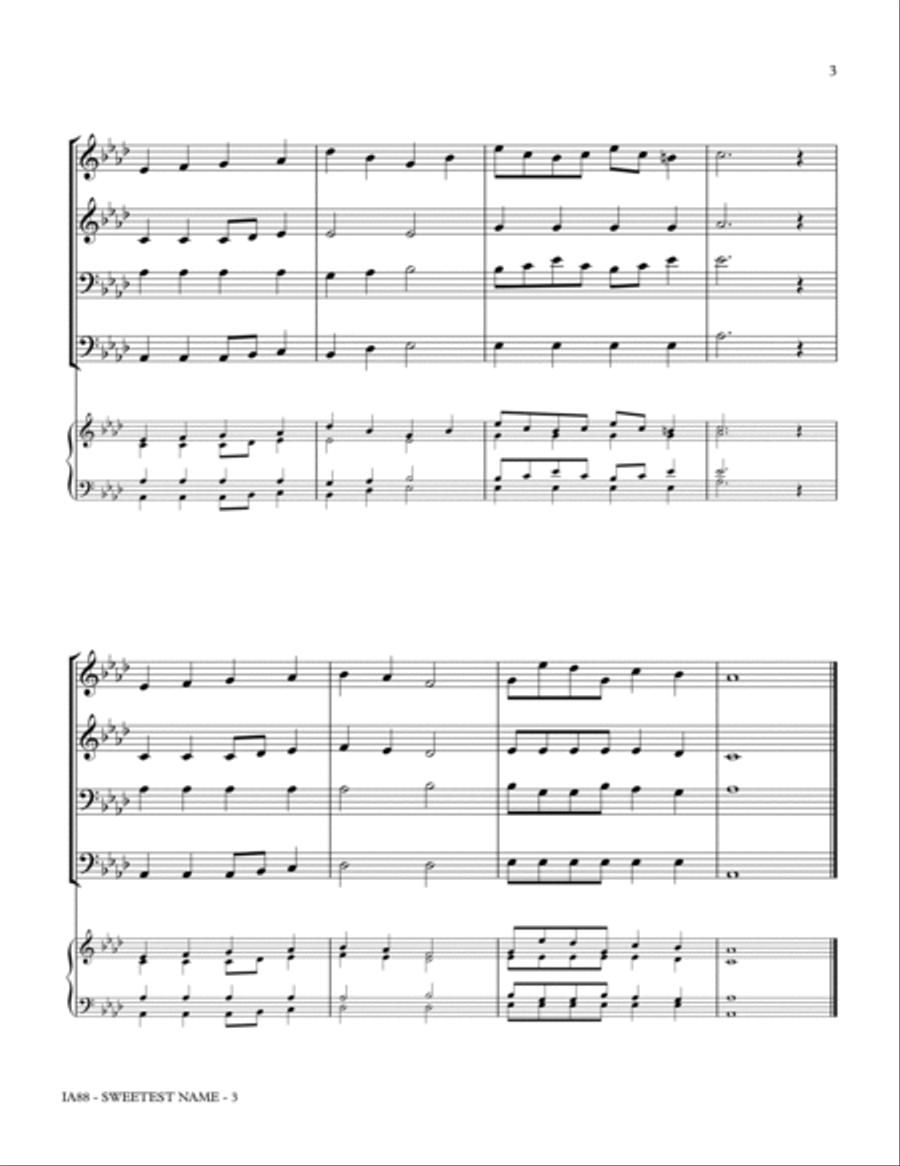 SWEETEST NAME (He Keeps Me Singing) Small Ensemble scores gallery preview page 3