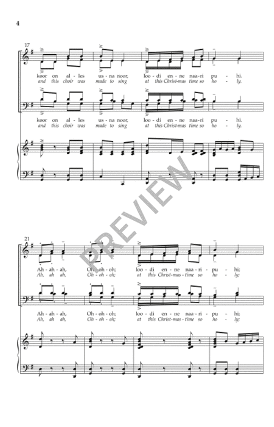 Little Tommy's Choir (Tooma Laulukoor) 4-Part scores gallery preview page 3