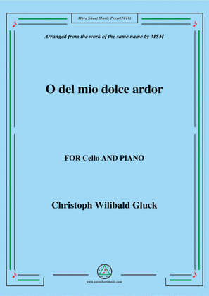 Book cover for Gluck-O del mio dolce ardor, for Cello and Piano