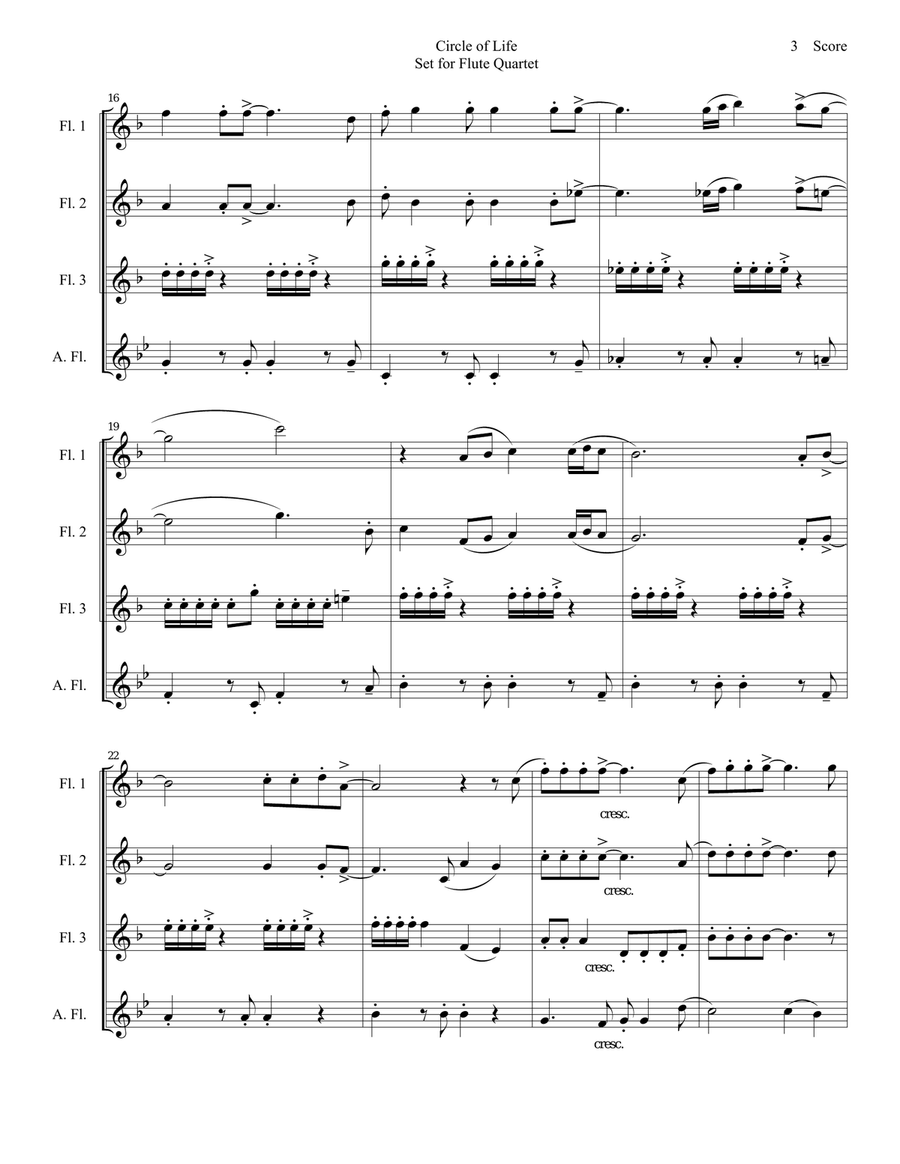 Circle Of Life Woodwind Ensemble scores gallery preview page 4