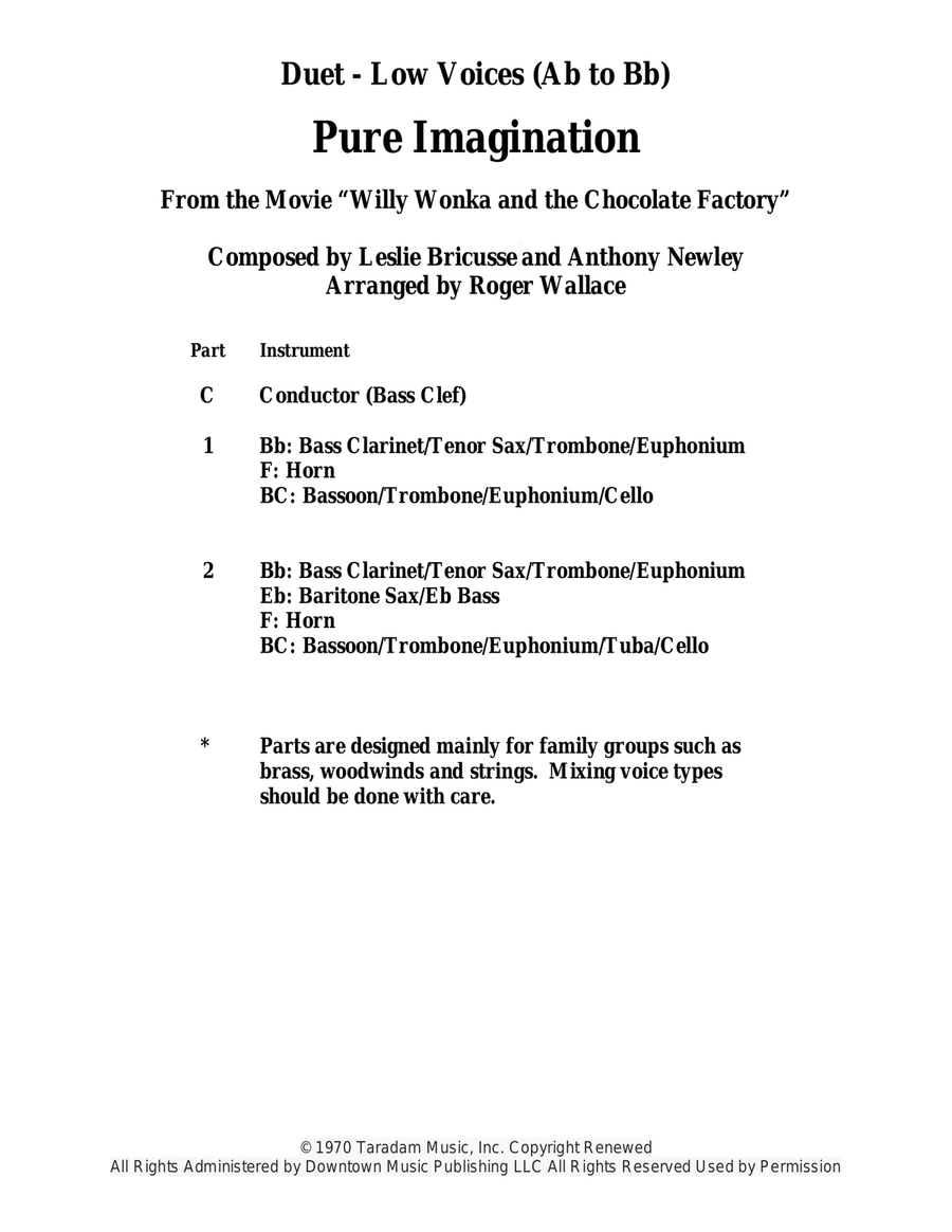 Pure Imagination Trombone Duet scores gallery preview page 1