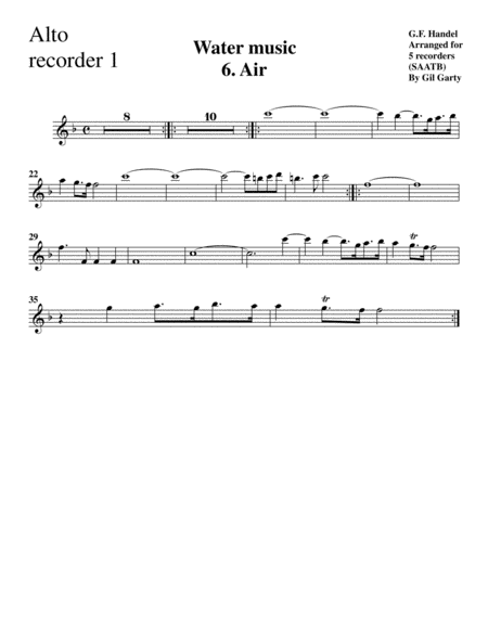 Air from Water music (arrangement for 5 recorders)