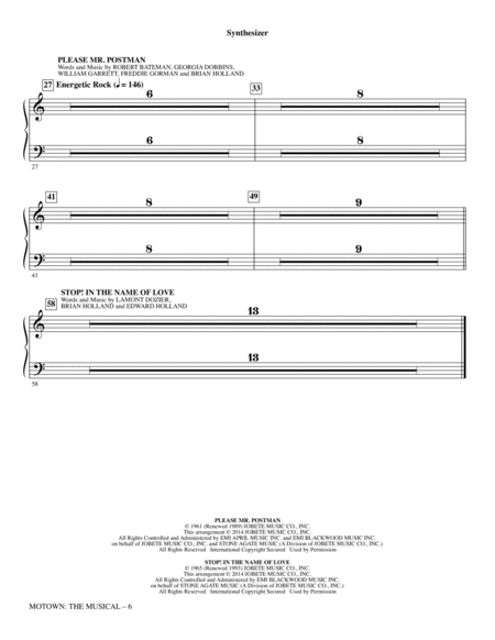 Motown: The Musical (Choral Highlights) - Synthesizer