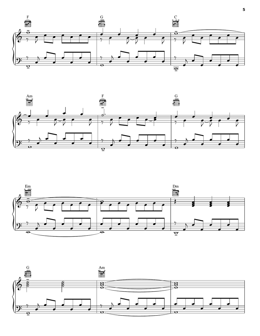 New Moon (The Meadow) Piano, Vocal, Guitar scores gallery preview page 5