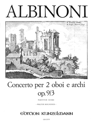 Book cover for Concerto for 2 oboes Op. 9/3