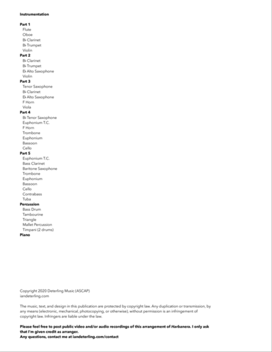 Habanera from CARMEN (Flexible Instrumentation) Concert Band scores gallery preview page 3