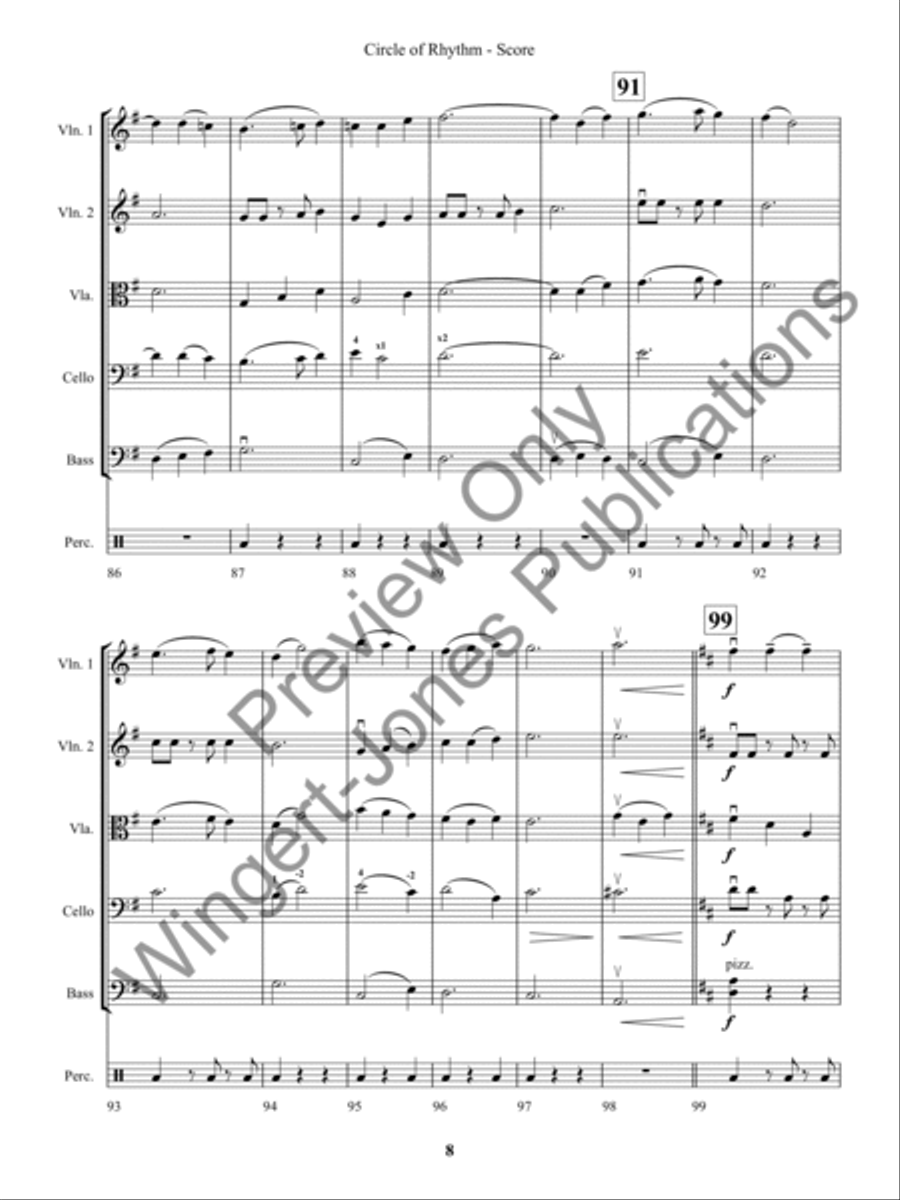 Circle of Rhythm (Score) String Orchestra scores gallery preview page 11