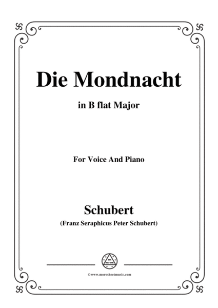 Schubert-Die Mondnacht,in B flat Major,for Voice&Piano image number null