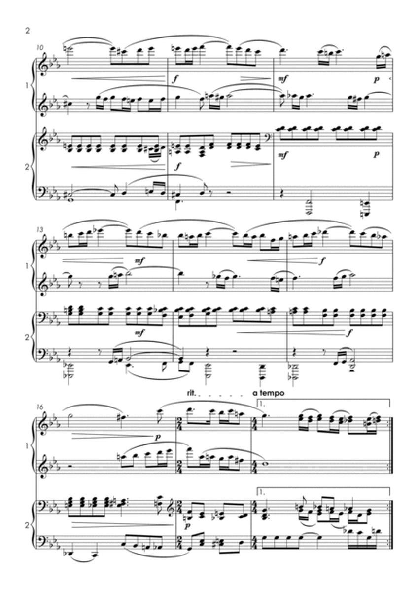 Vocalise (Rachmaninoff) - piano duet (4 hands) with FREE BACKING TRACK image number null