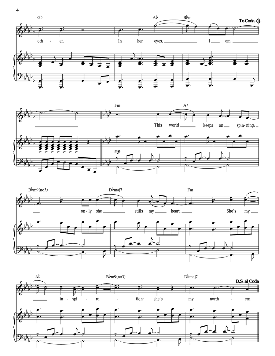 In Her Eyes Piano, Vocal scores gallery preview page 4