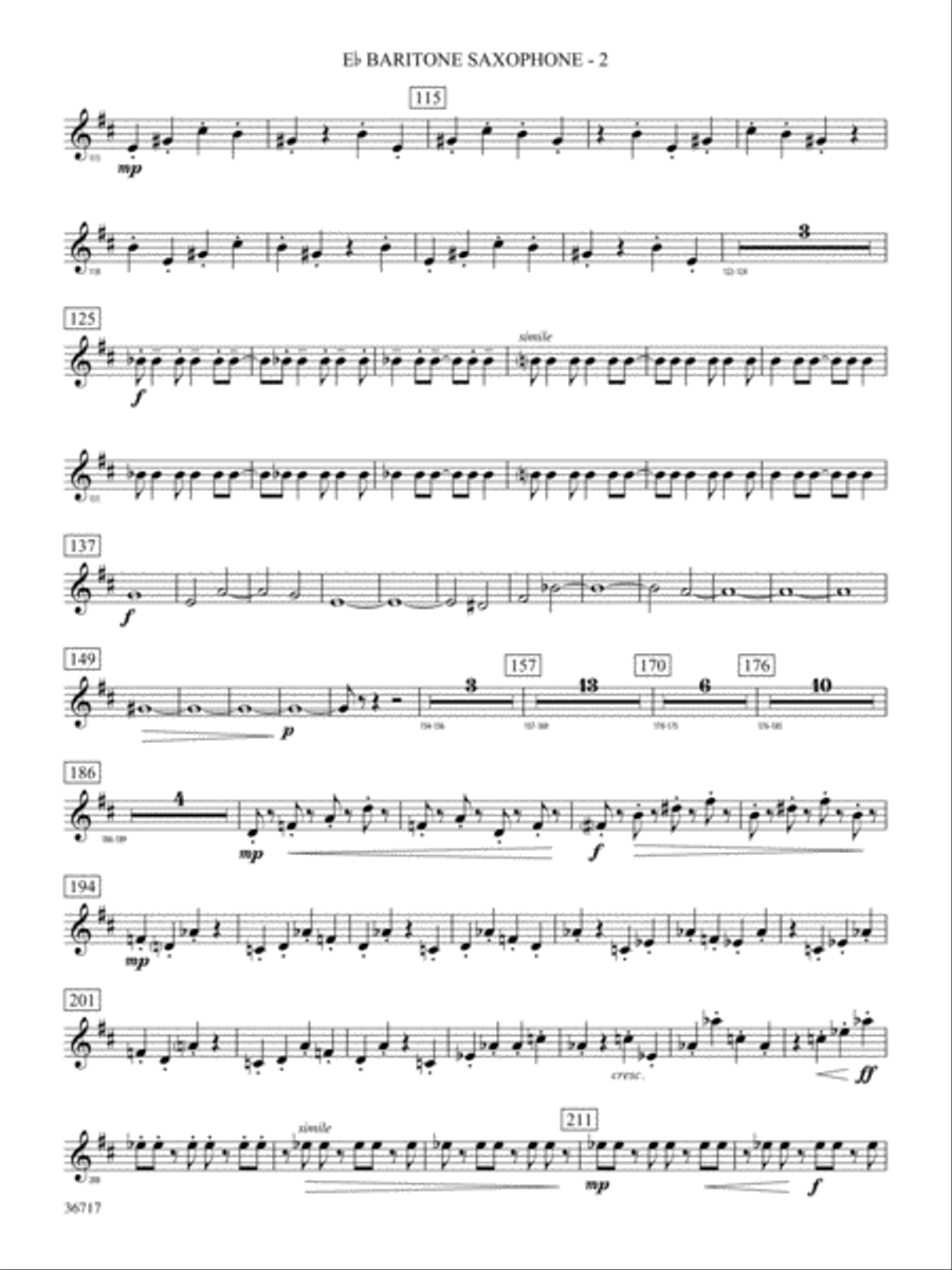 Sparkle: E-flat Baritone Saxophone Concert Band scores gallery preview page 2