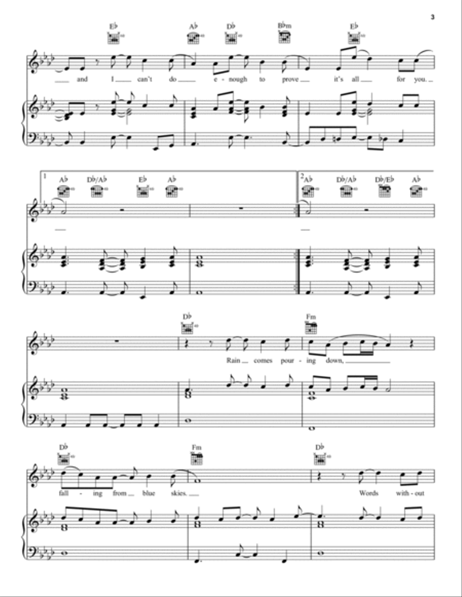 All For You All For You Piano, Vocal, Guitar scores gallery preview page 3