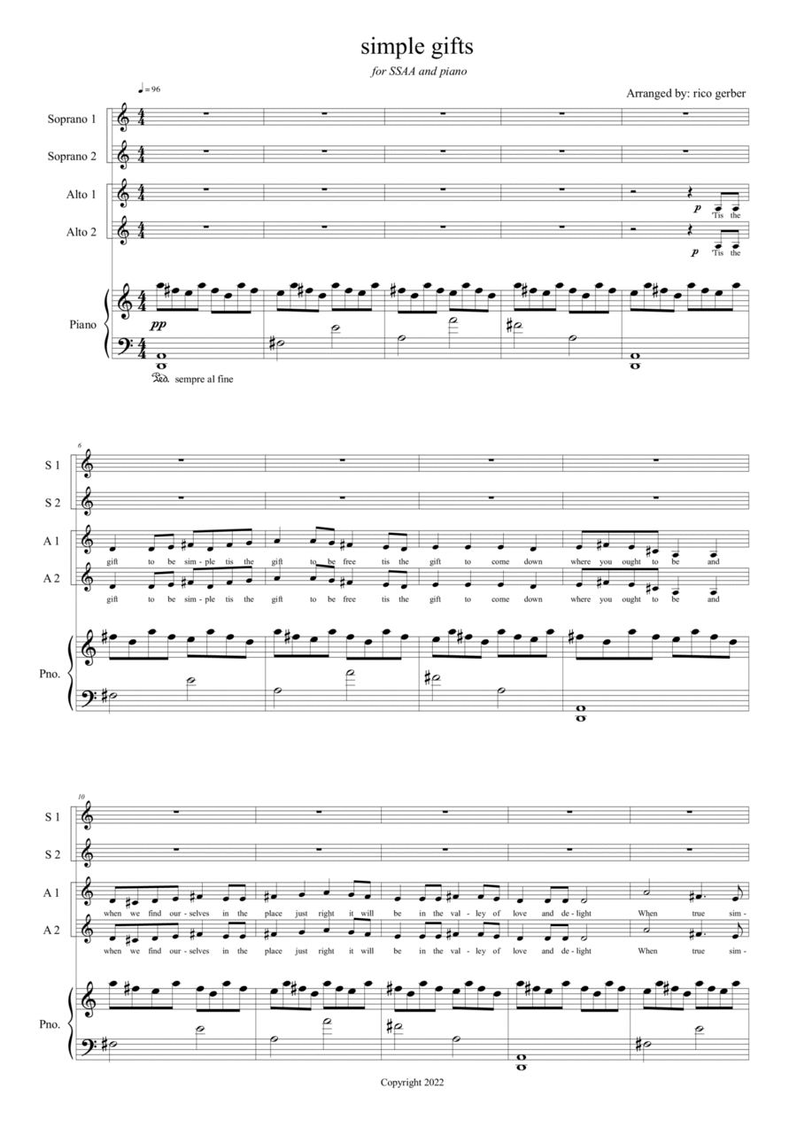'Tis the gift to be simple SSAA scores gallery preview page 1