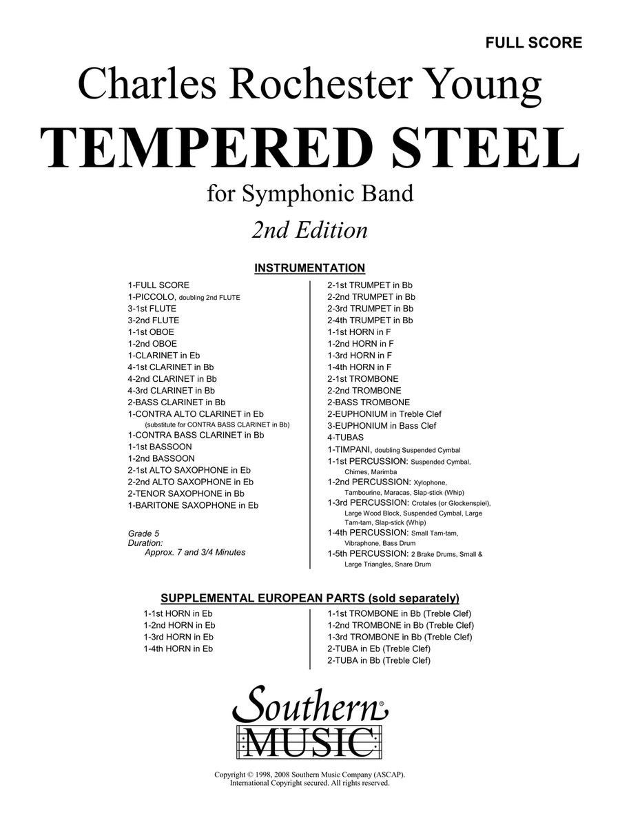 Tempered Steel - Full Score