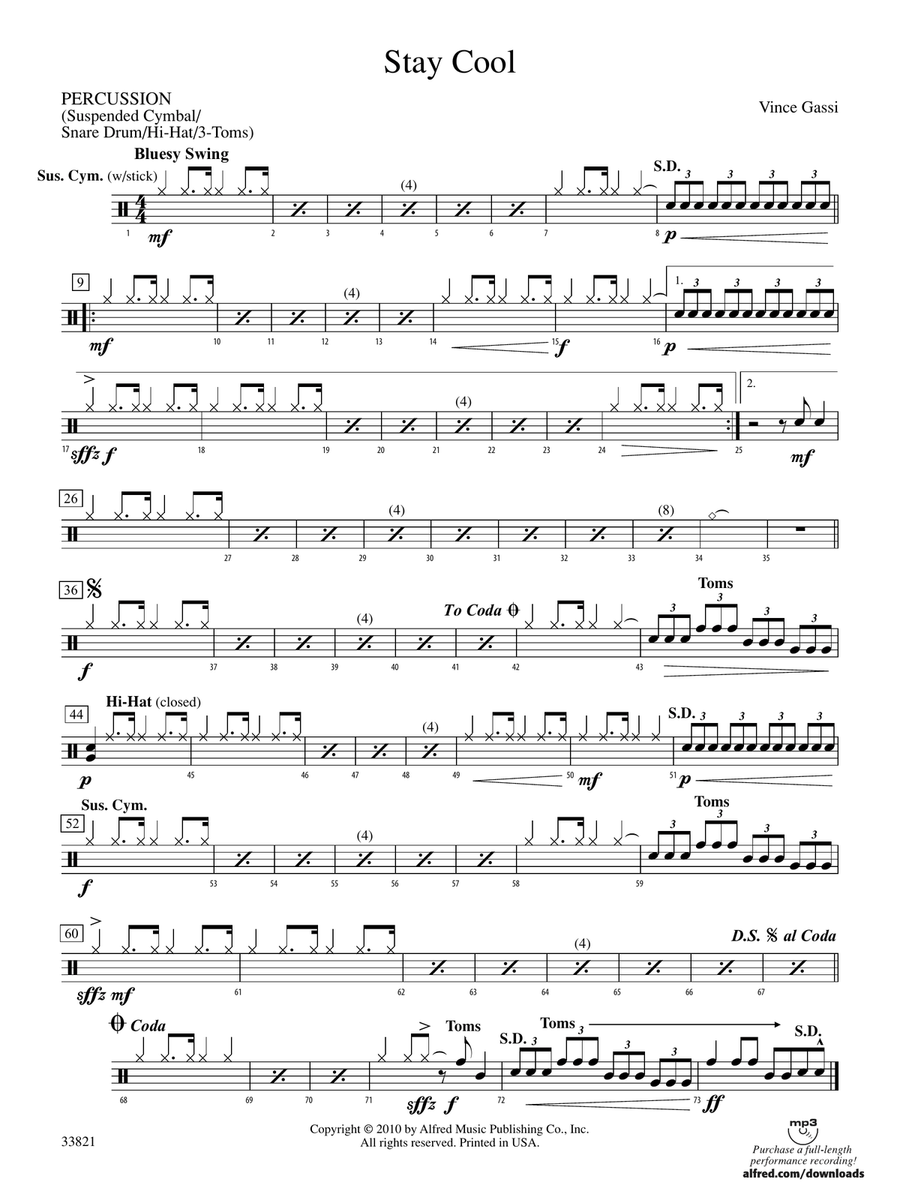Stay Cool: 1st Percussion