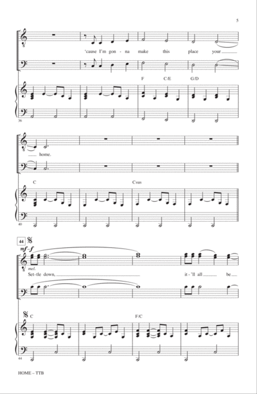 Home (arr. Alan Billingsley) TTB scores gallery preview page 4