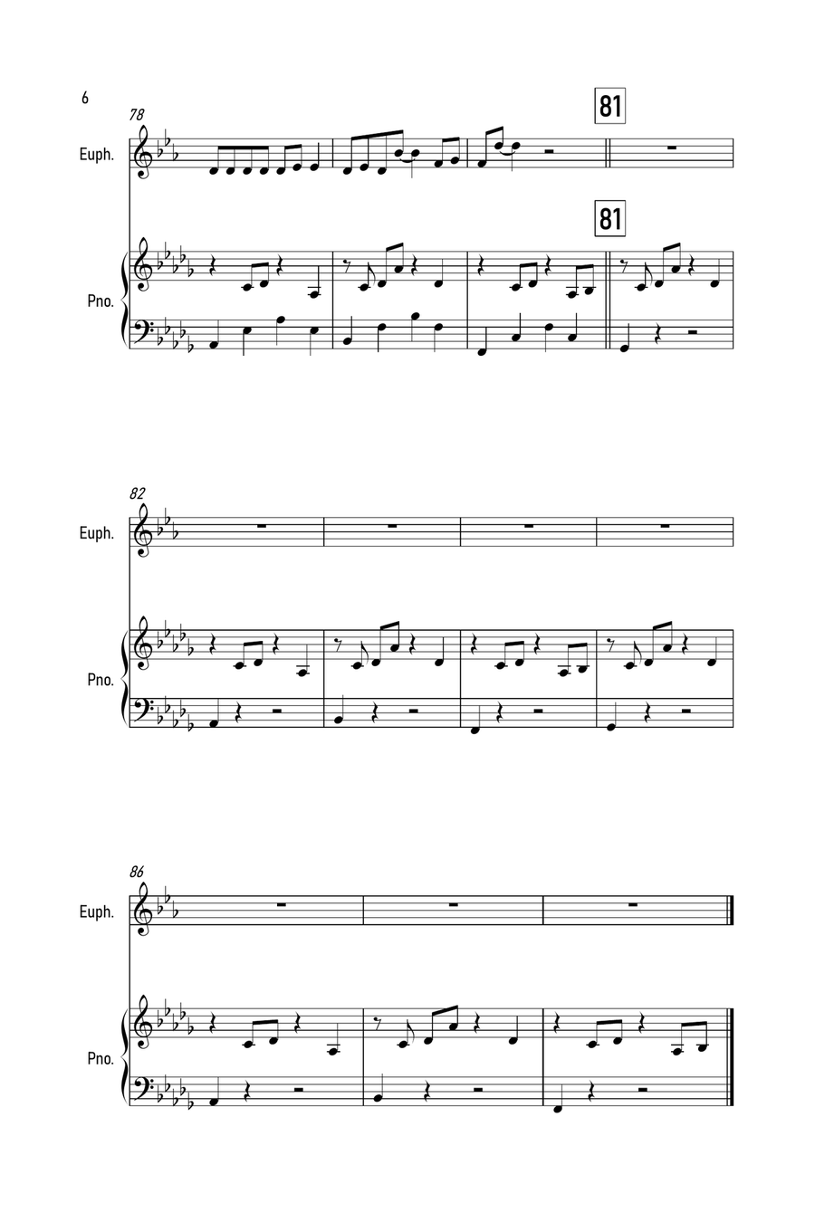 Stay Euphonium scores gallery preview page 6