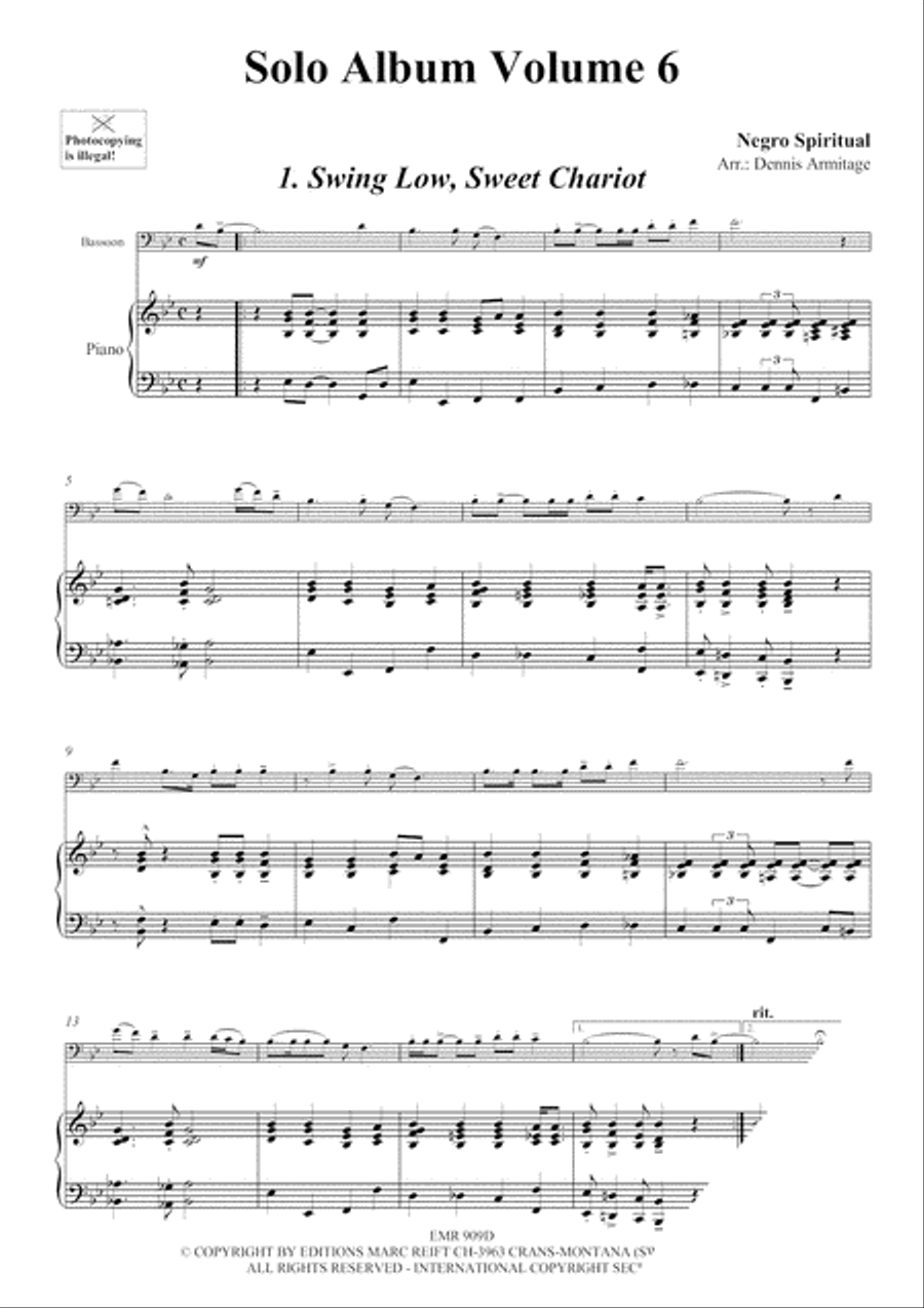 Solo Album (Vol. 1-10 + 2 CDs) by Dennis Armitage Bassoon Solo - Sheet Music page 8