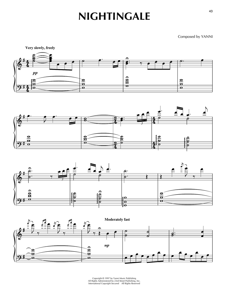Nightingale Piano Solo scores gallery preview page 1