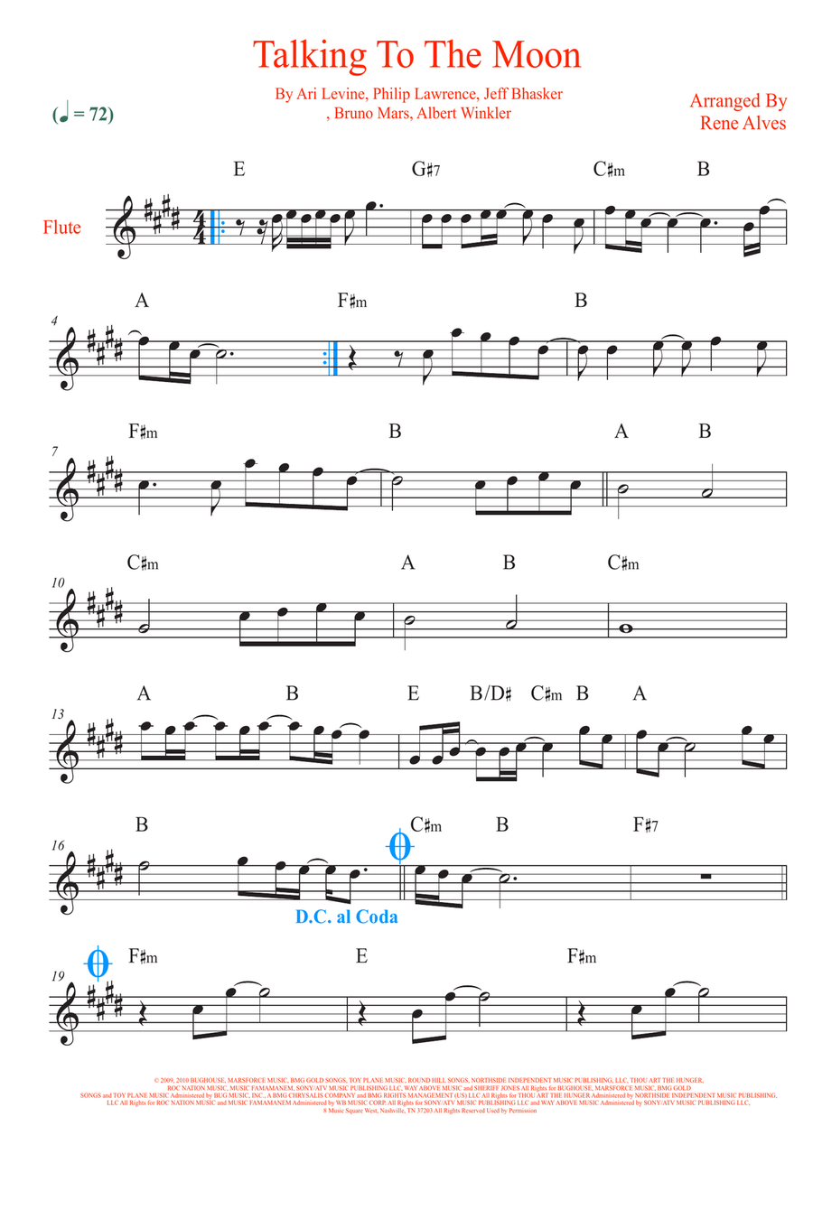Talking To The Moon Flute Solo scores gallery preview page 1