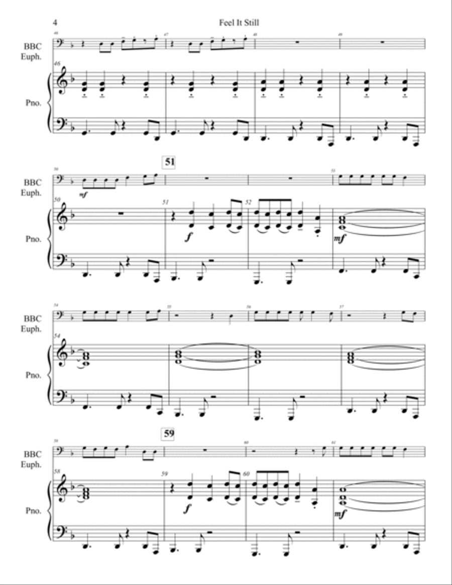 Feel It Still Baritone Horn BC scores gallery preview page 5