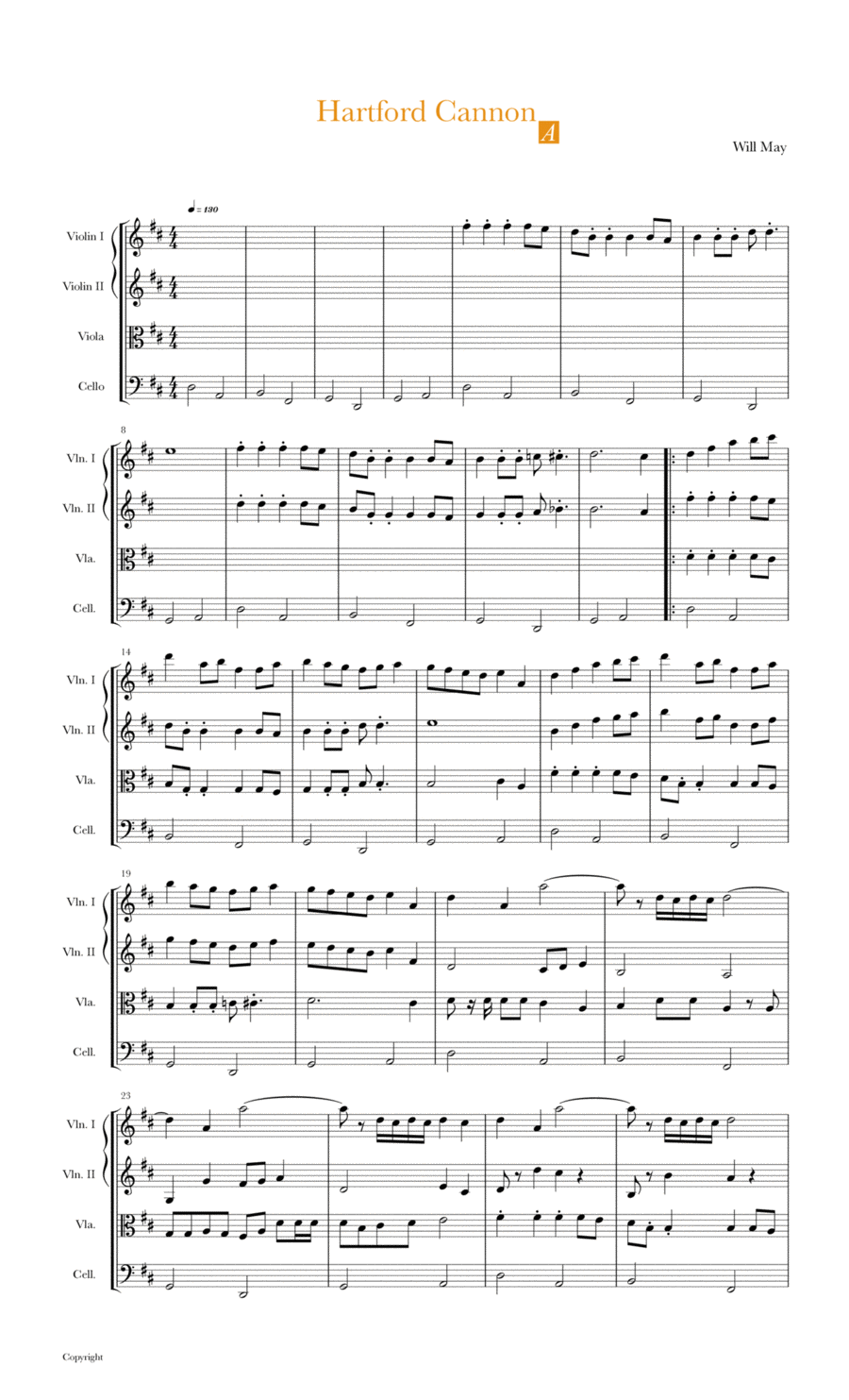 Hartford Canon Hartford Canon String Quartet scores gallery preview page 1