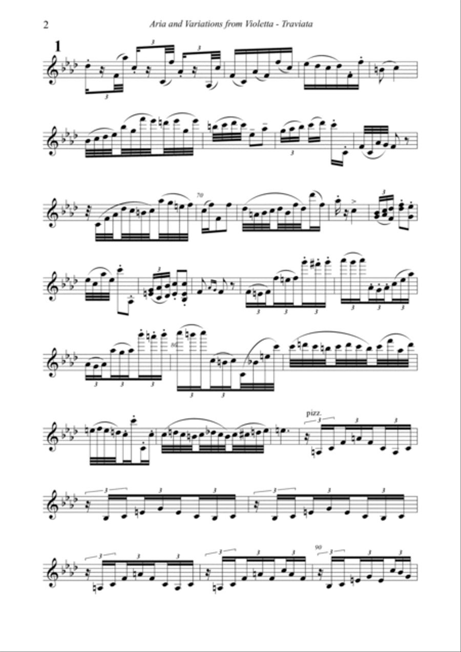 Ah, fors’è lui - Violin solo part Chamber Music scores gallery preview page 2