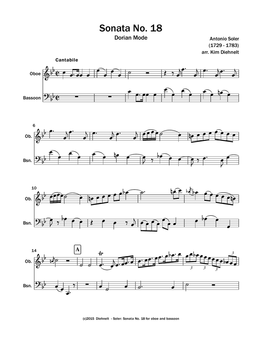 Soler: Sonata No. 18 Woodwind Duet scores gallery preview page 2