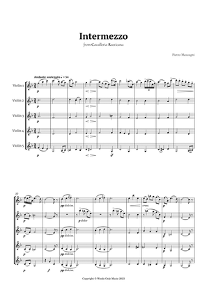 Intermezzo from Cavalleria Rusticana by Mascagni for Violin Quintet