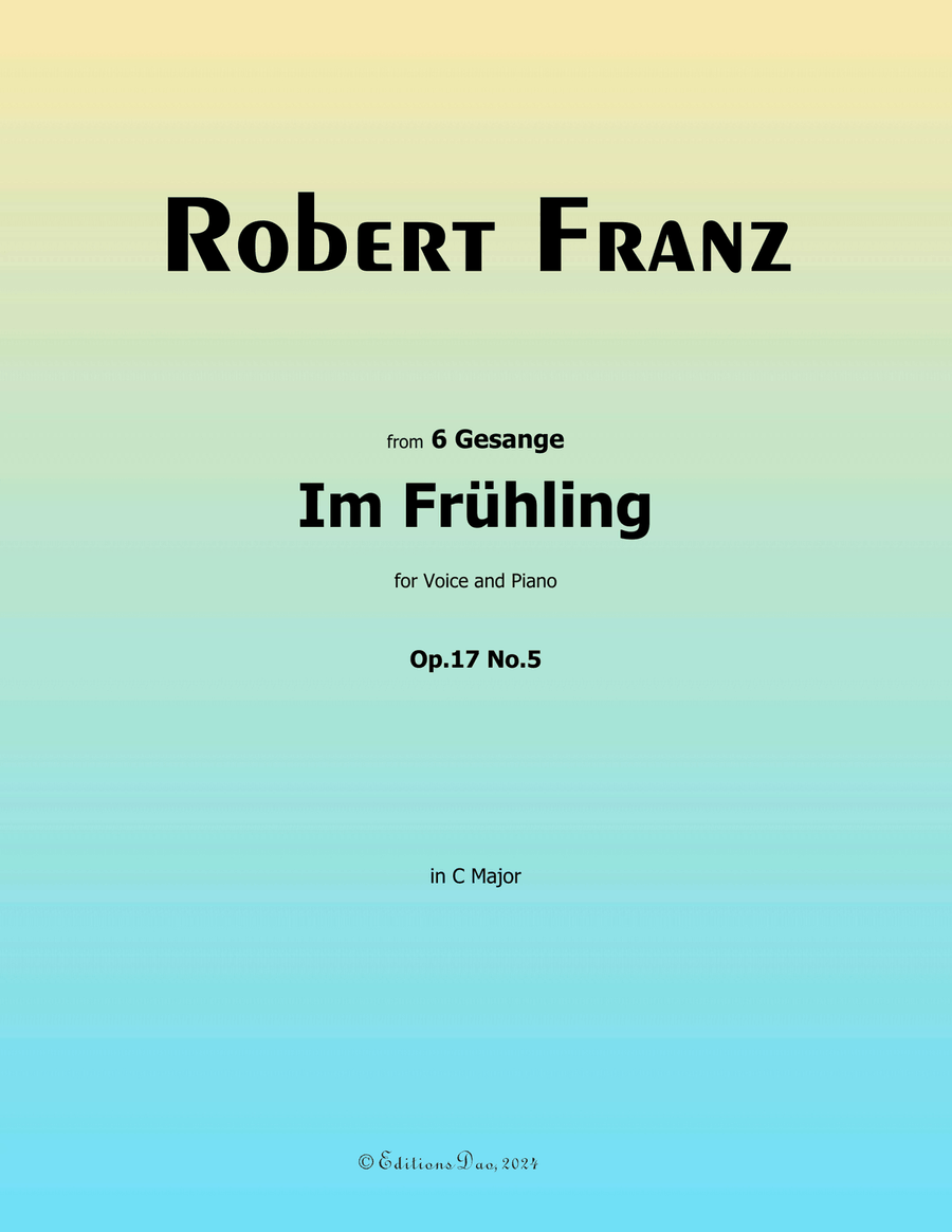 Im Fruhling, by Robert Franz, in C Major Voice scores gallery preview page 1