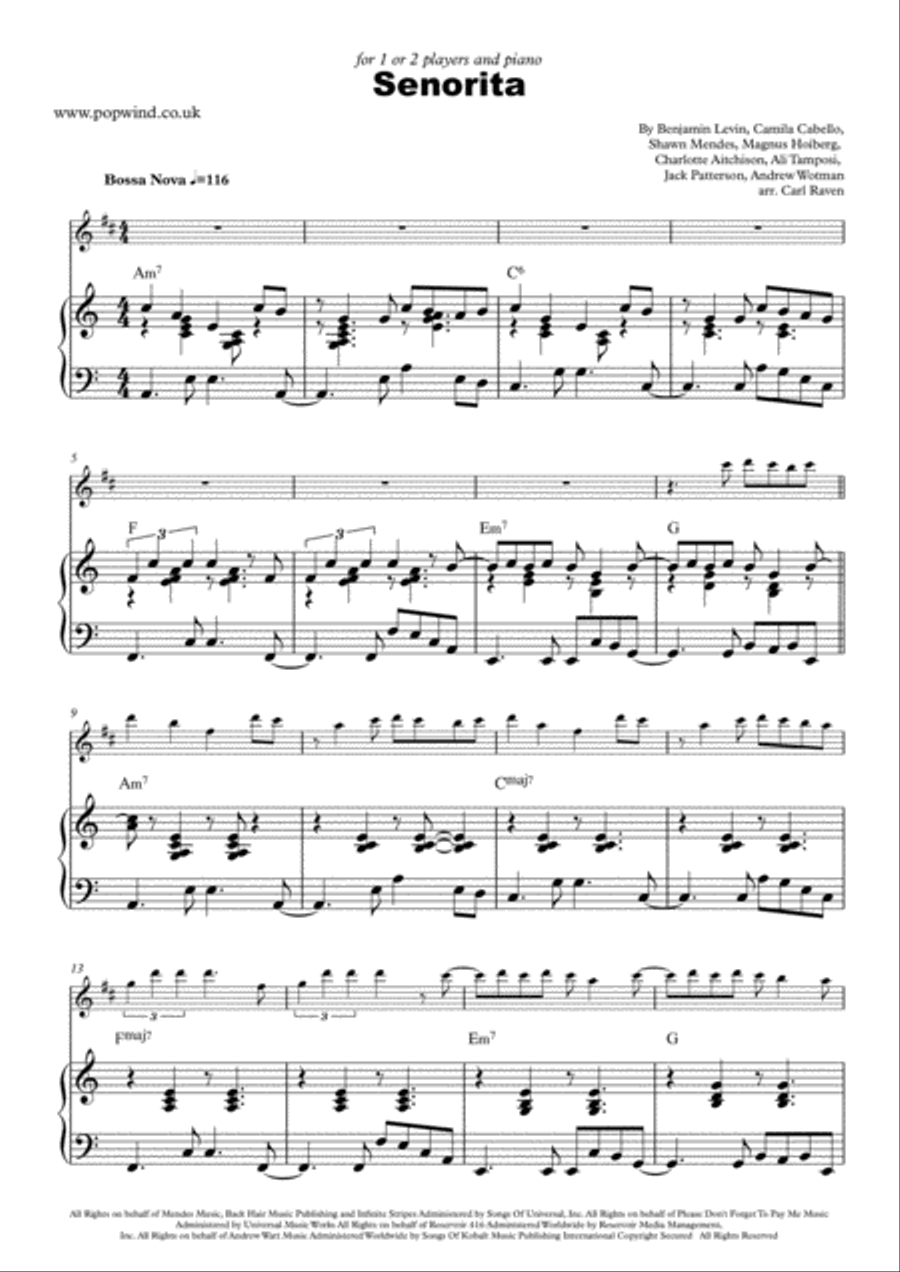 Senorita Woodwind Duet scores gallery preview page 2