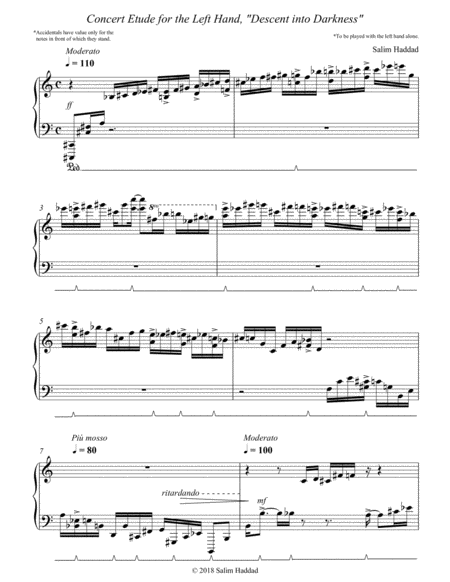 Concert Etude for the Left Hand, "Descent into Darkness" Op.3 image number null