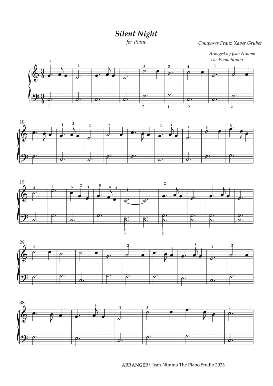 Silent Night Silent Night Easy Piano scores gallery preview page 1