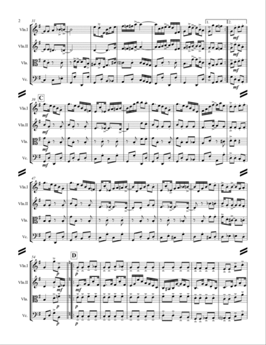 Joplin - “Paragon Rag” (for String Quartet) String Quartet scores gallery preview page 3