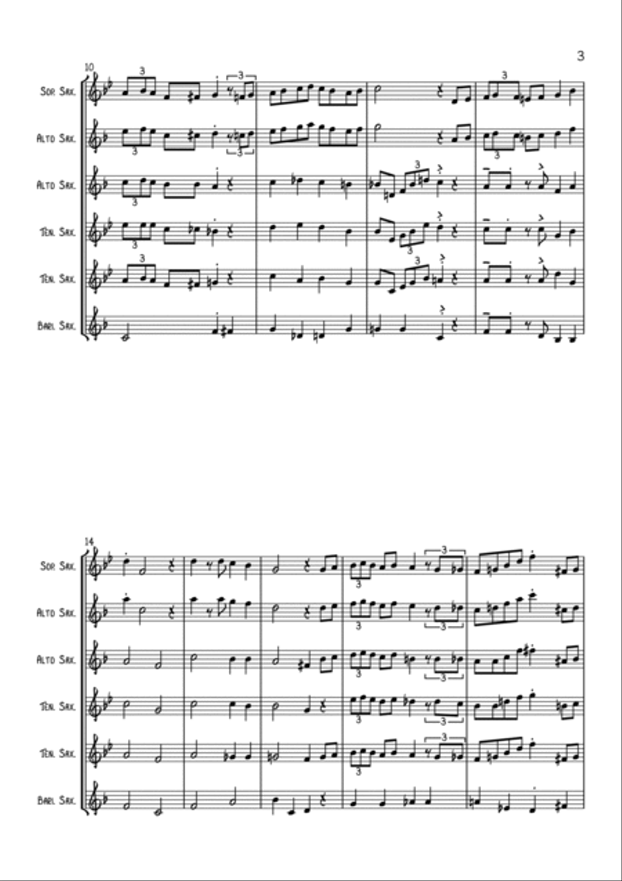 It's Beginning To Look Like Christmas Saxophone Quintet scores gallery preview page 3