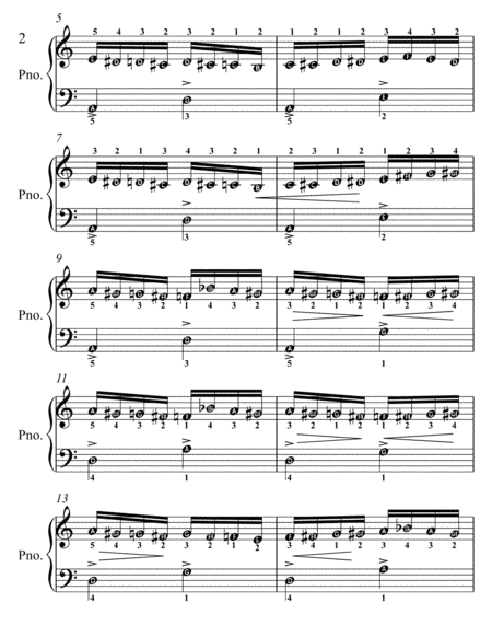 Flight of the Bumble Bee Easy Piano Sheet Music 2nd Edition