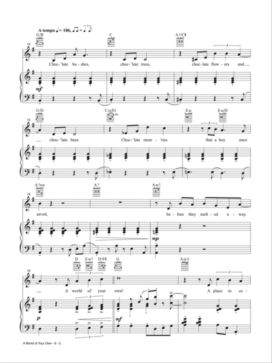 A World of Your Own (from Wonka) Piano, Vocal, Guitar scores gallery preview page 2