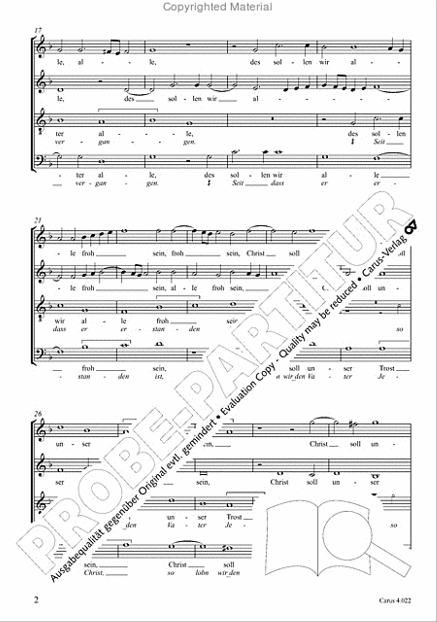Christ is arisen (Christ ist erstanden) 4-Part scores gallery preview page 4