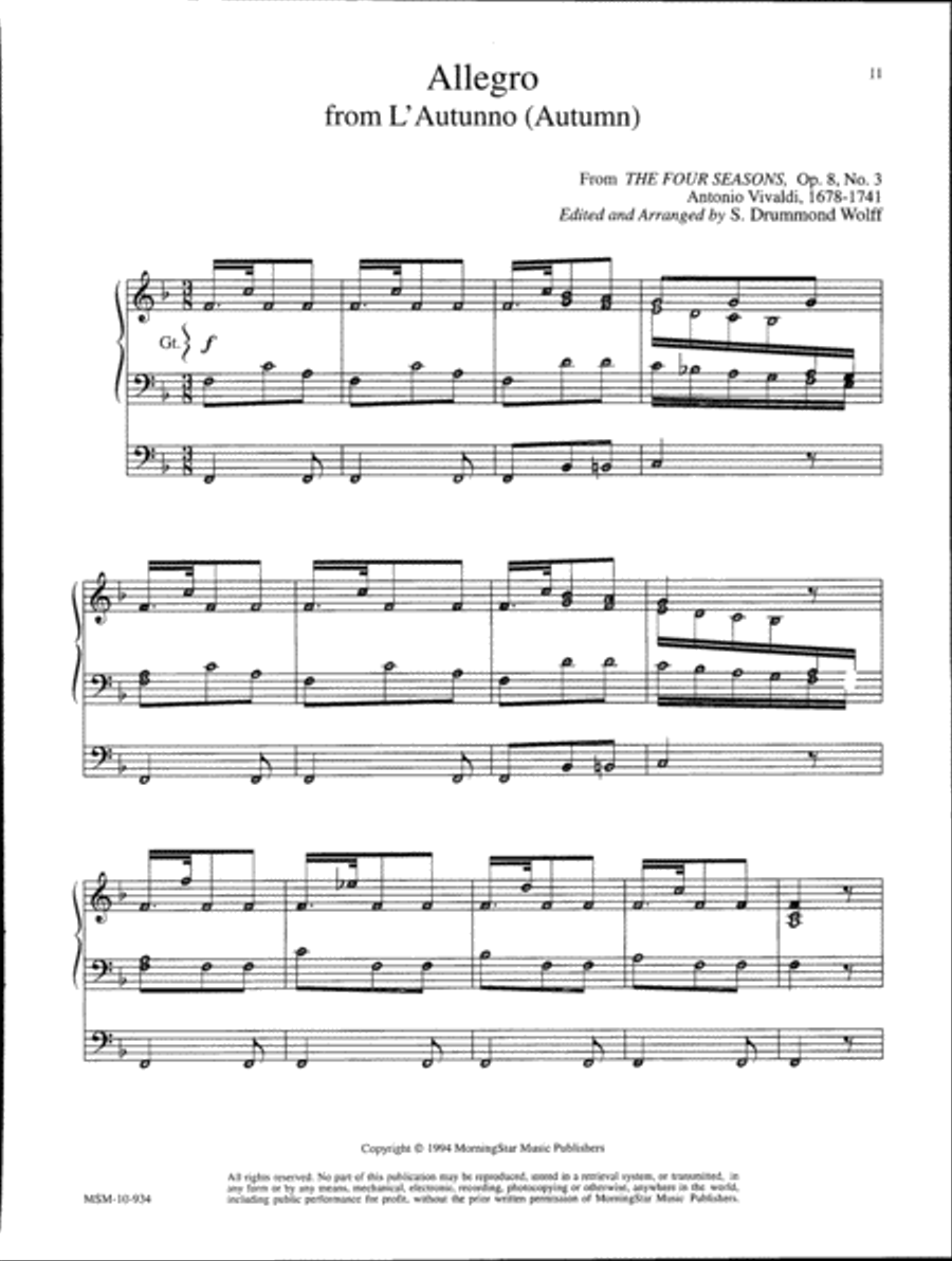 Music from The Four Seasons, Set 1 - Autumn Organ scores gallery preview page 6