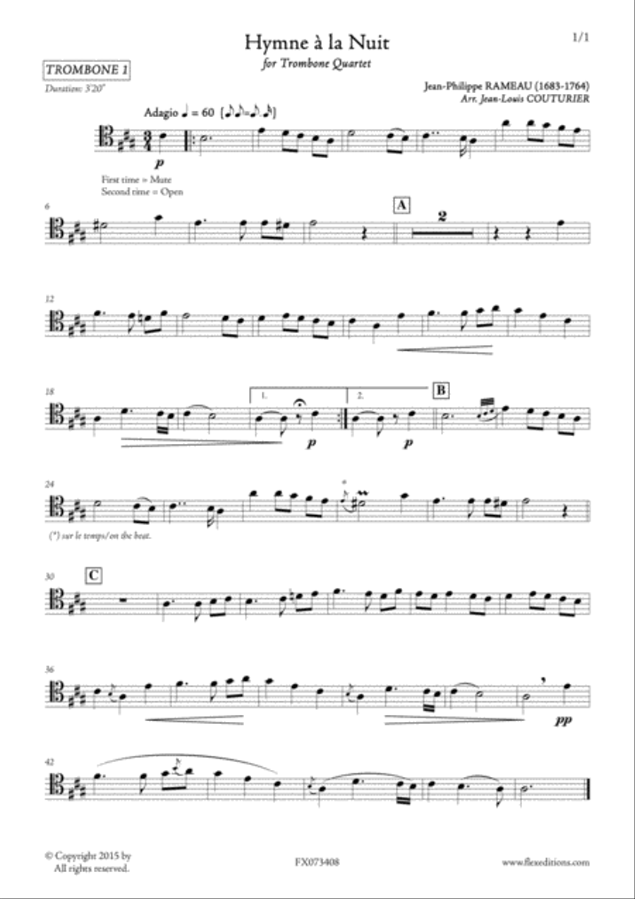 Hymne a la Nuit Trombone scores gallery preview page 4