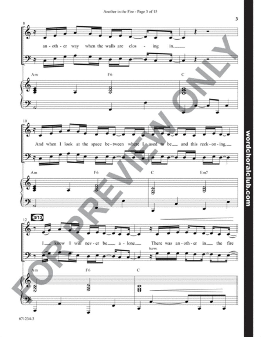 Another in the Fire - Anthem 4-Part scores gallery preview page 3