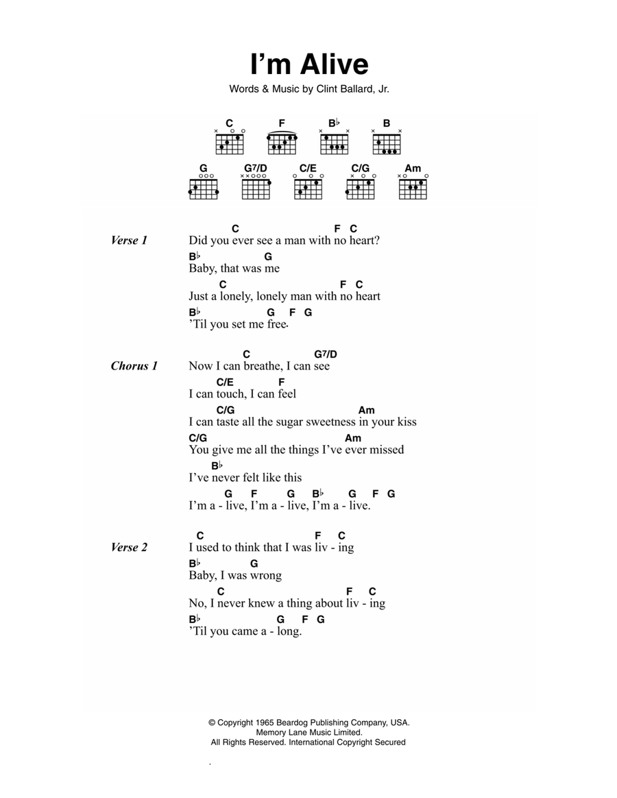 I'm Alive Acoustic Guitar scores gallery preview page 1