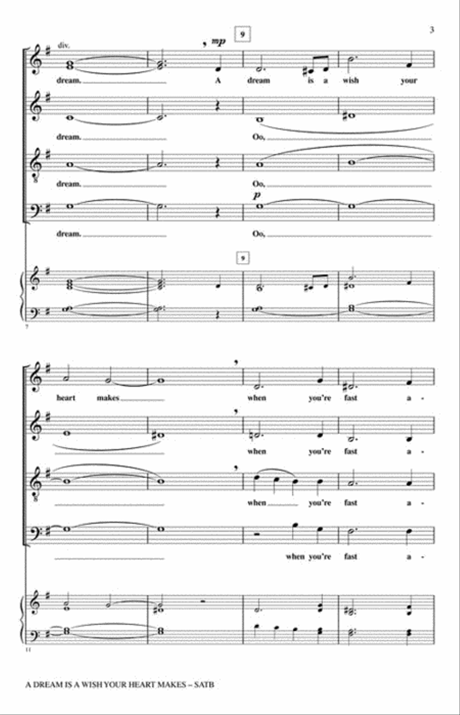 A Dream Is a Wish Your Heart Makes (from Disney's Cinderella) 4-Part scores gallery preview page 3